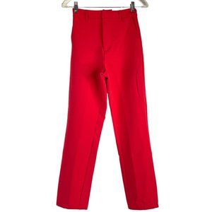 Lovers + Friends Dress Pants Women's Sz XS Red High Waist Straight Leg Crop $208